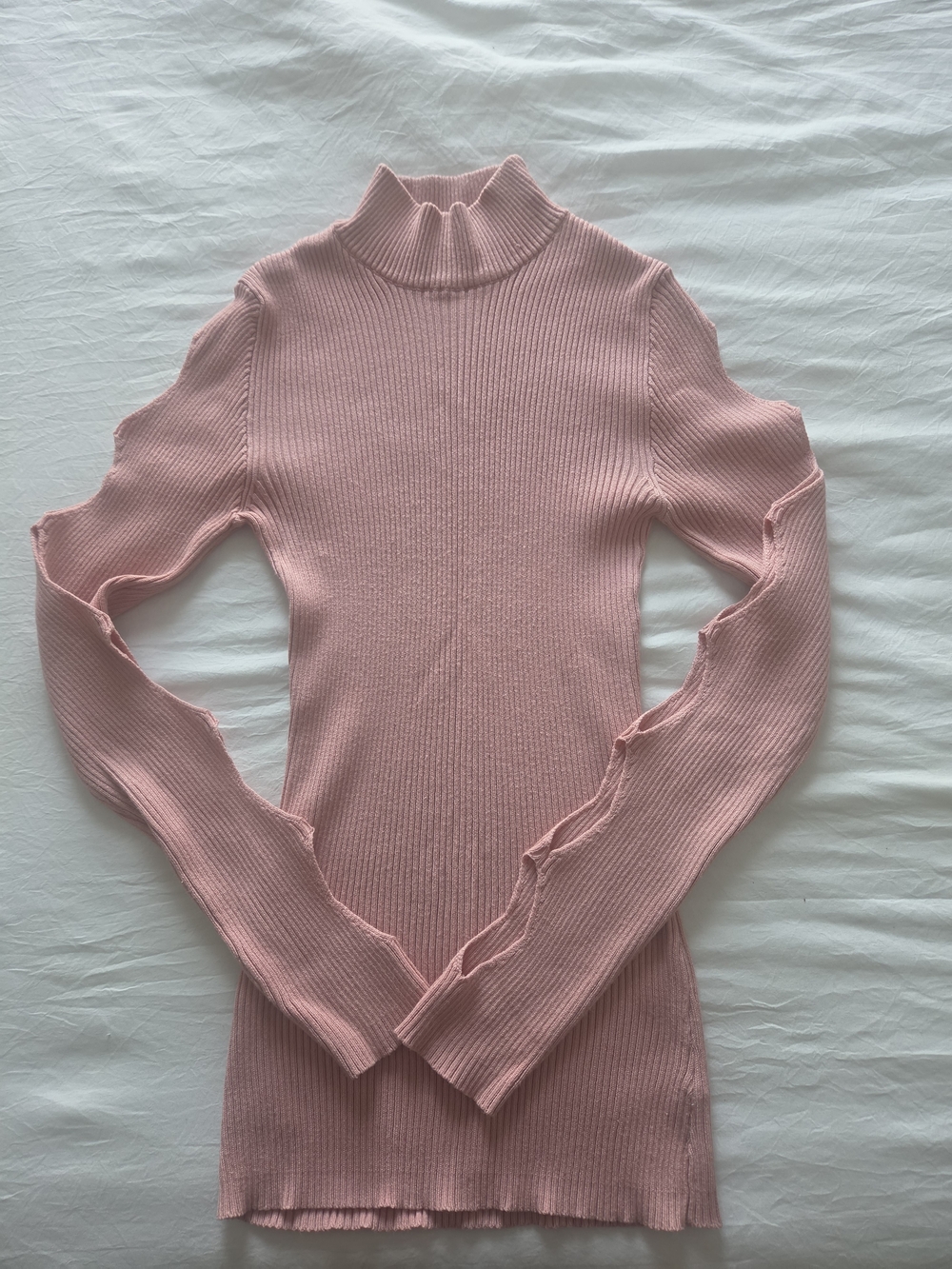 Almost Famous Dusty Pink Ribbed Mock Neck Sweater